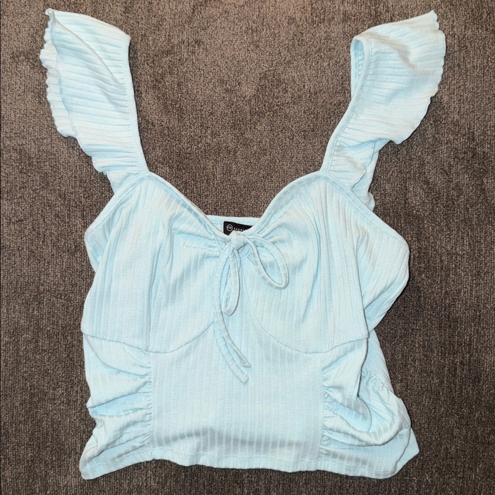 Fashion to Figure Sky Blue Knotted Top